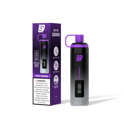 ZOOY SHISHA 25K Puffs Airflow Ajustable Disposable Vape(0% to 5% Nicotine) with Animated Screen  650mAh battery 10 Flavors