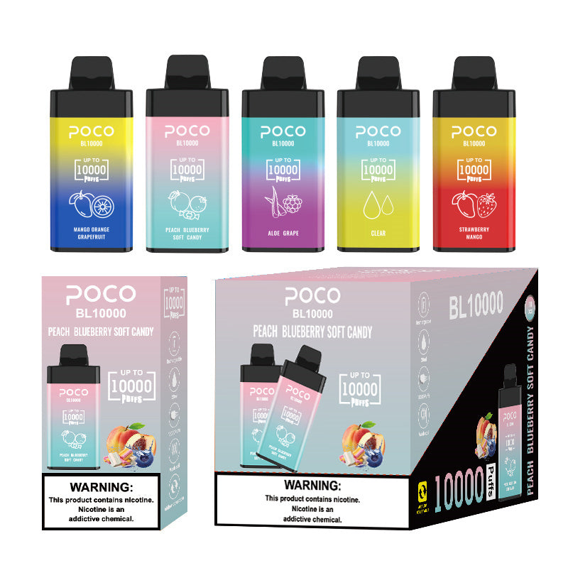 POCO BL10000 Puffs - 20mL, 5% Nic Salt, 15 Flavors, Airflow Control