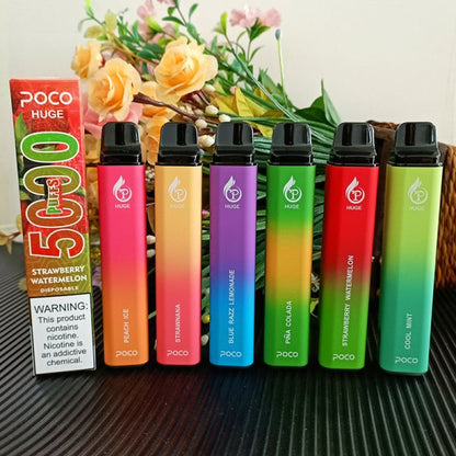 Poco Huge 5000 Puffs - 15mL, 5% Nic Salt, 10 Flavors, Rechargeable