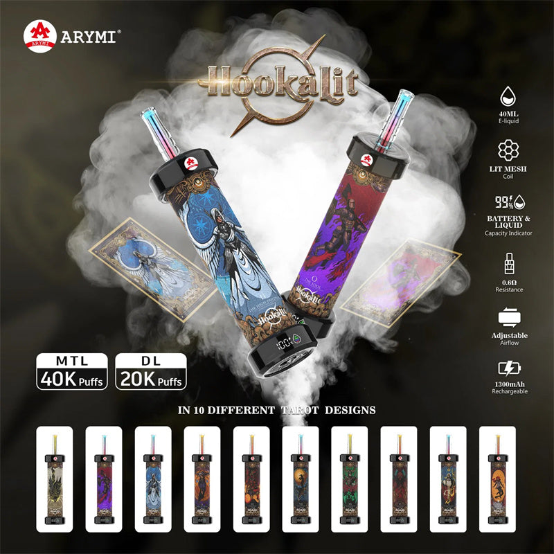 Wholesale Electronic Cigarette Arymi Hookalit 40K Puffs Disposable Vape Pen 1300mAh Mesh Coil