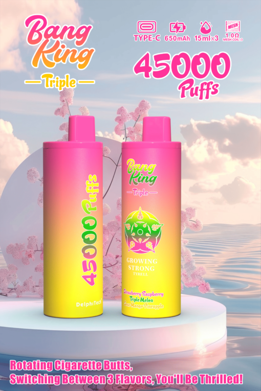 Bang King Triple 45000 Puffs Disposable Vape(0% to 5% Nicotine) - 3*15ml E-Liquid, 650mAh Battery