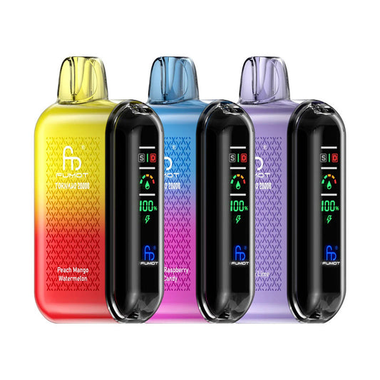 Fumot Tornado 20000 Puffs - 20mL, 5% Nic Salt, 30 Flavors, LCD Screen