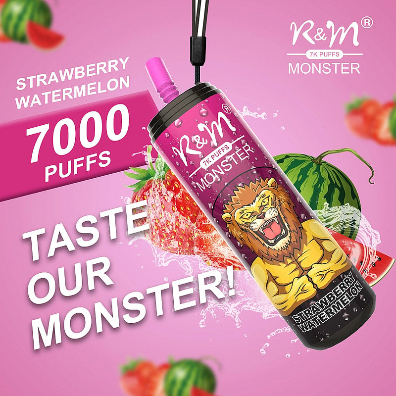 R&M Monster 7000 Puffs  5% Nicotine Rechargeable Disposable vape