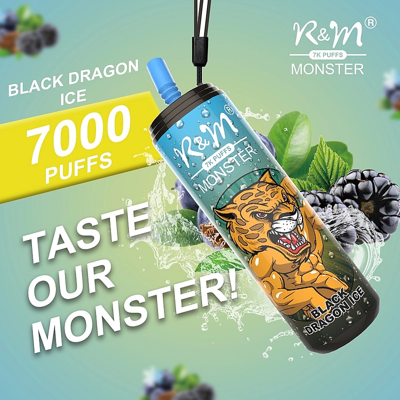 R&M Monster 7000 Puffs  5% Nicotine Rechargeable Disposable vape