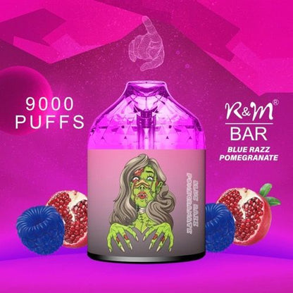 R&M BAR 9000 Puffs 0% 2% 3% 5% Nicotine Rechargeable Disposable vape