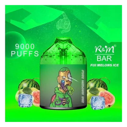 R&M BAR 9000 Puffs 0% 2% 3% 5% Nicotine Rechargeable Disposable vape