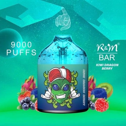R&M BAR 9000 Puffs 0% 2% 3% 5% Nicotine Rechargeable Disposable vape