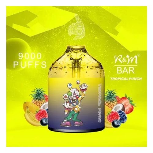 R&M BAR 9000 Puffs 0% 2% 3% 5% Nicotine Rechargeable Disposable vape