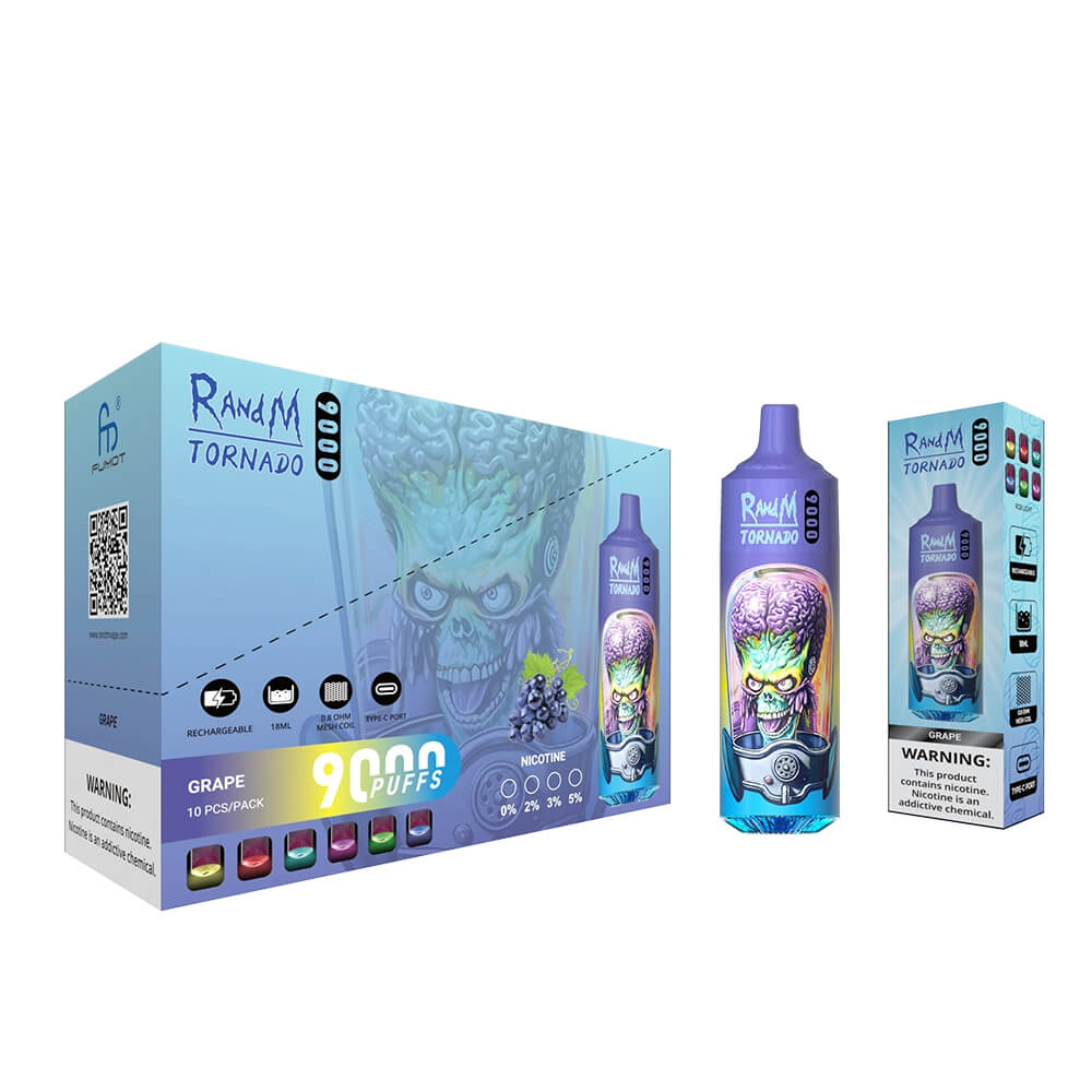 FUMOT RandM Tornado 9000 puff Disposable Vape 18ML 850mAh 43 Flavors In Sales.