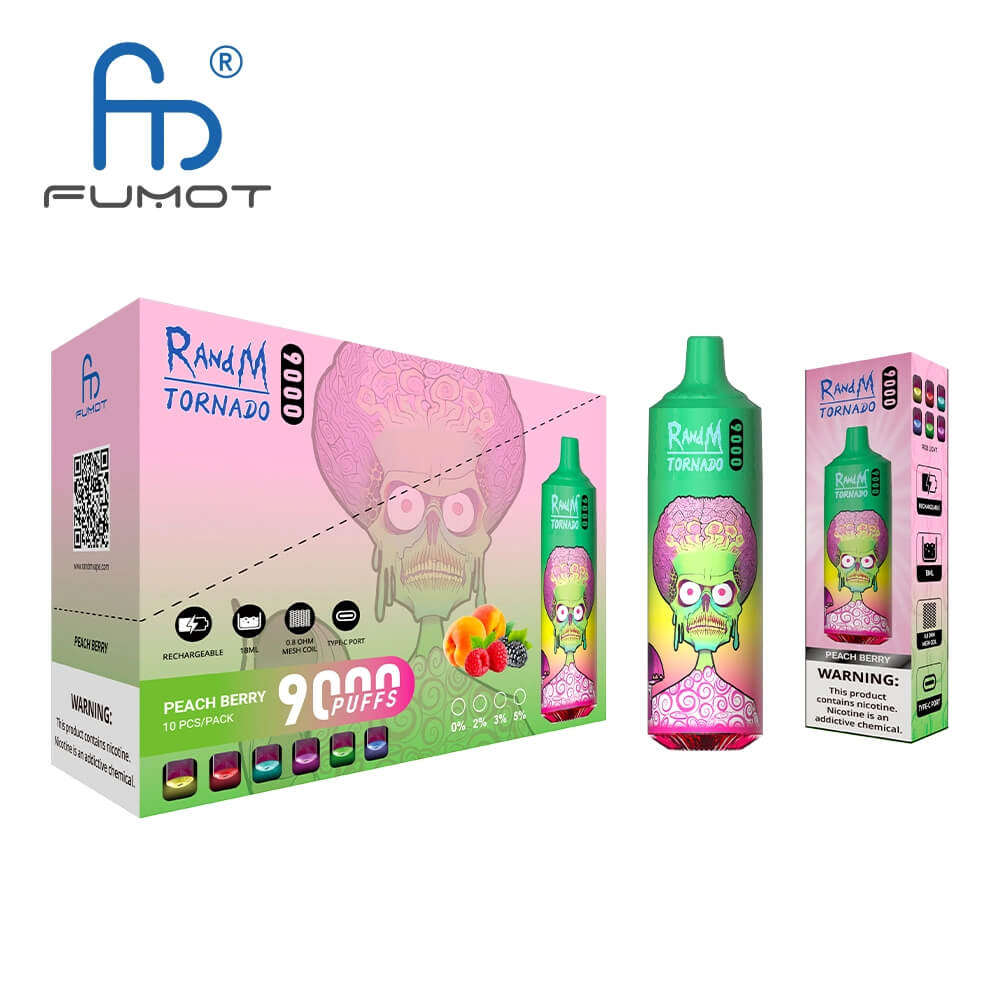FUMOT RandM Tornado 9000 puff Disposable Vape 18ML 850mAh 43 Flavors In Sales.