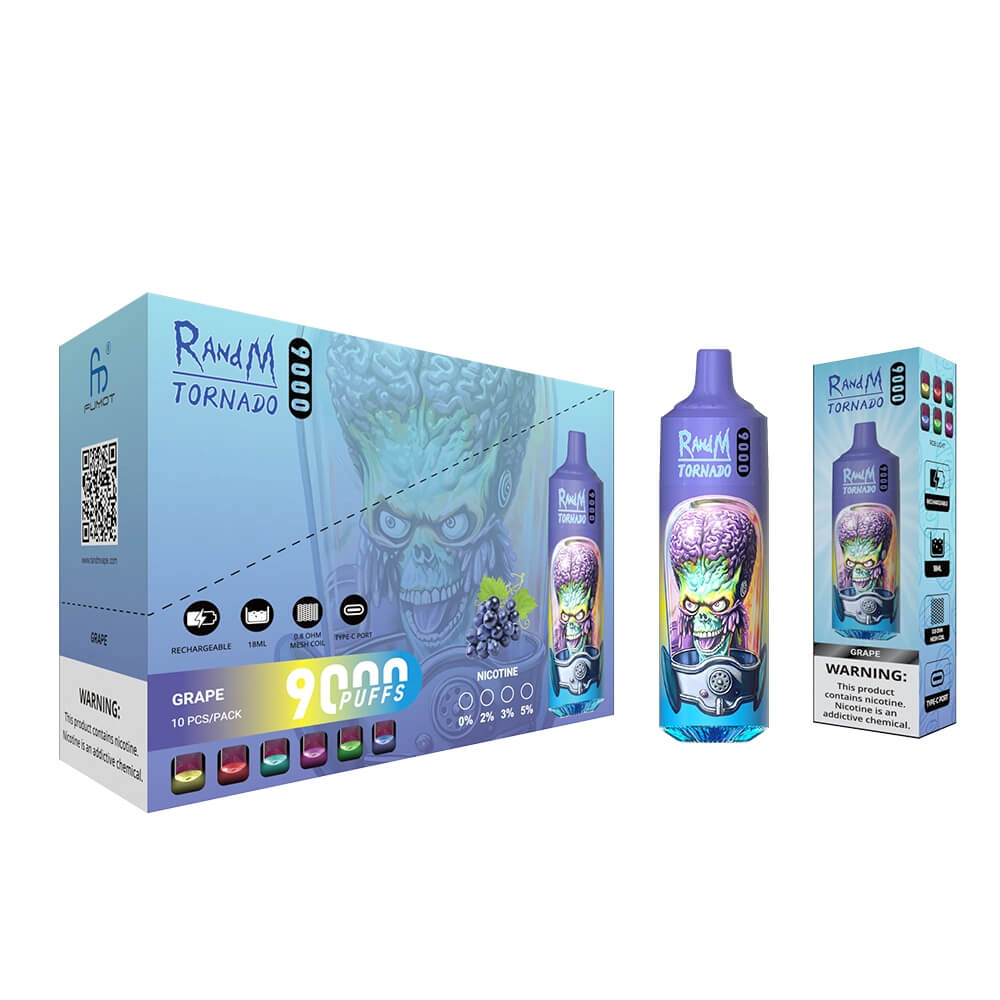FUMOT RandM Tornado 9000 puff Disposable Vape 18ML 850mAh 43 Flavors In Sales.