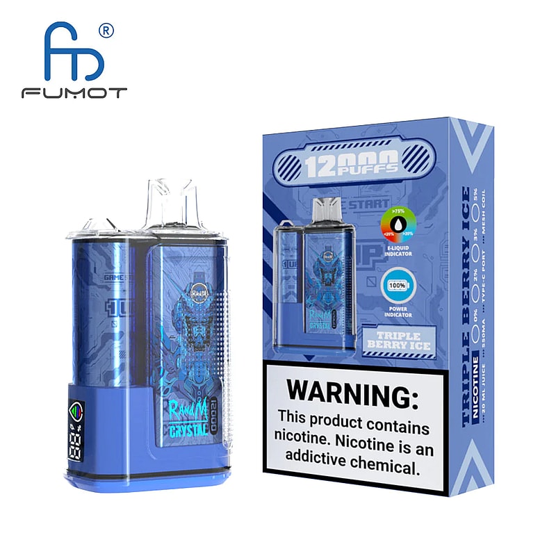 RandM Crystal 12000 Puffs 2% 5% Nicotine LED display Disposable E Cigarettes