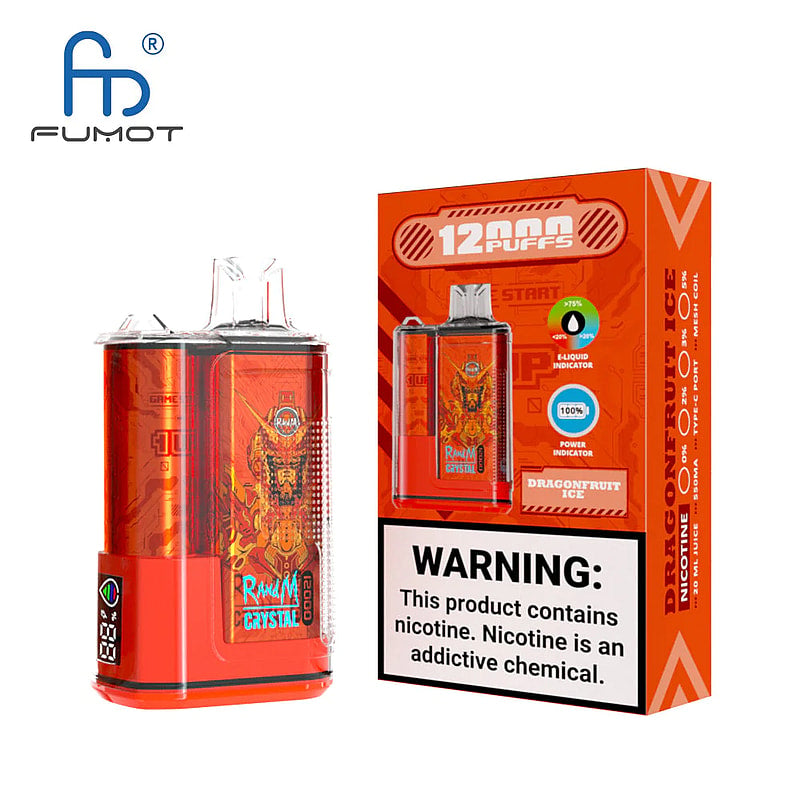RandM Crystal 12000 Puffs 2% 5% Nicotine LED display Disposable E Cigarettes