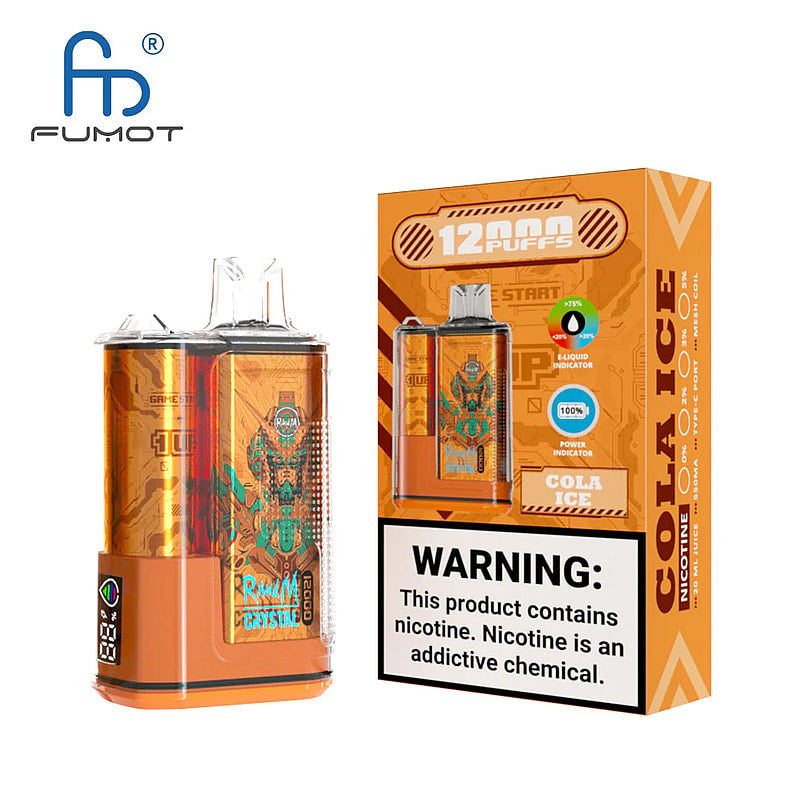 RandM Crystal 12000 Puffs 2% 5% Nicotine LED display Disposable E Cigarettes