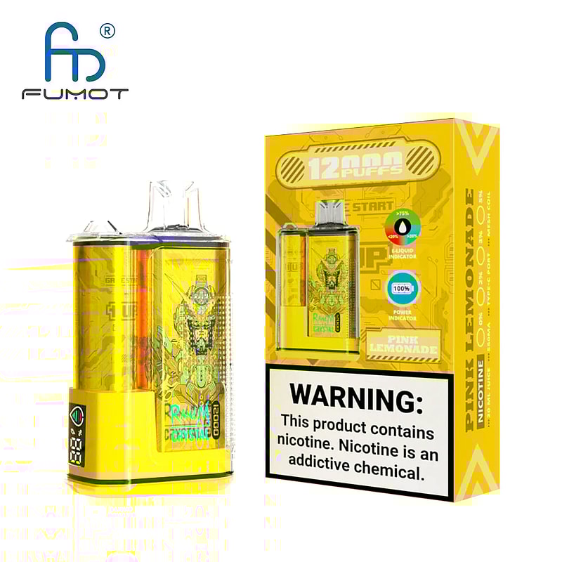 RandM Crystal 12000 Puffs 2% 5% Nicotine LED display Disposable E Cigarettes