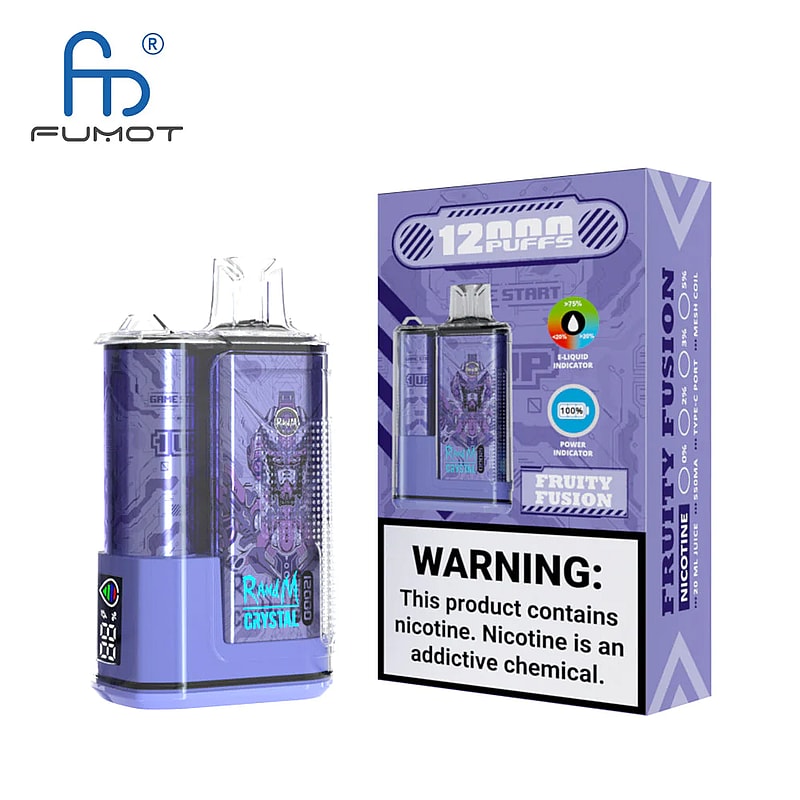 RandM Crystal 12000 Puffs 2% 5% Nicotine LED display Disposable E Cigarettes