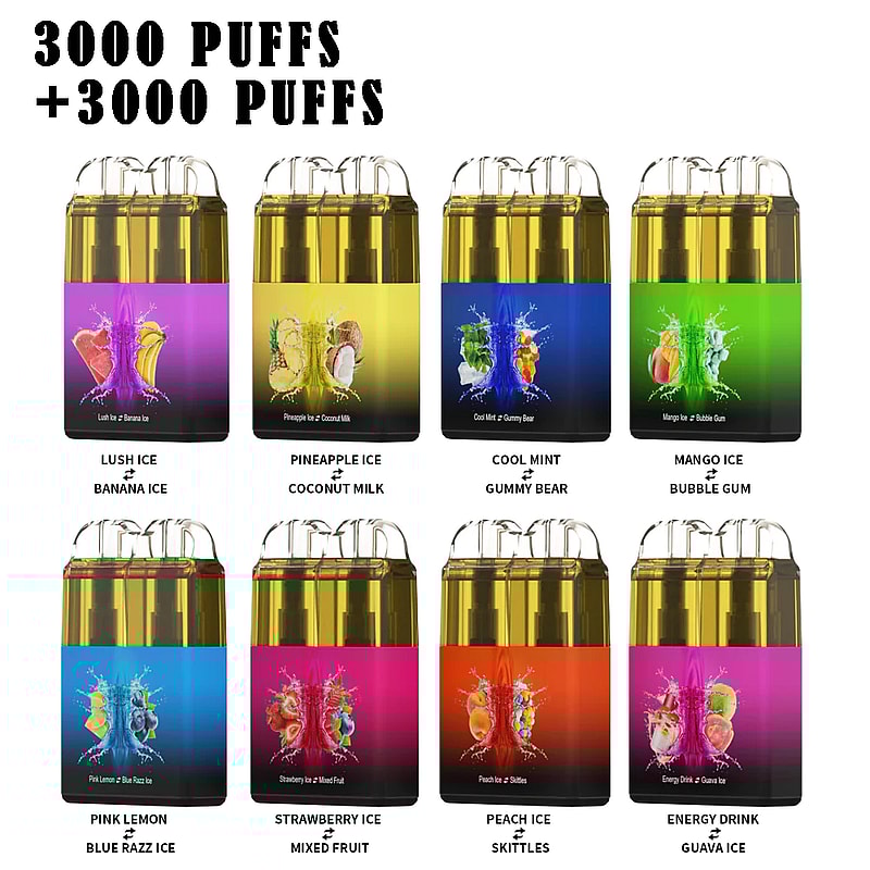 RandM Twins 6000 Puffs 0% 2% 3% 5% Nicotine Rechargeable Disposable vape