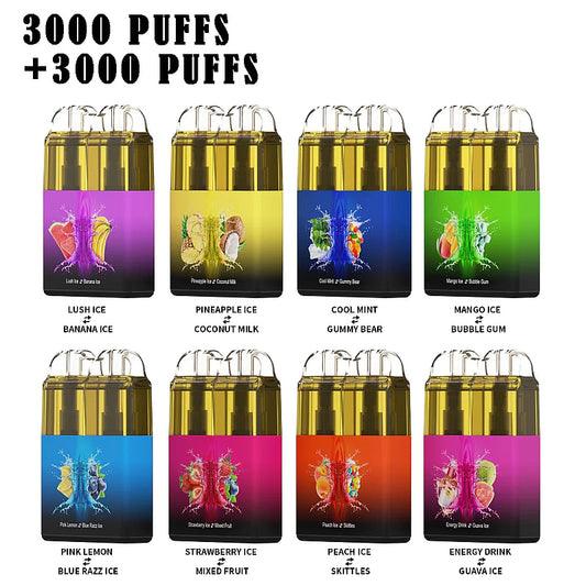 RandM Twins 6000 Puffs 0% 2% 3% 5% Nicotine Rechargeable Disposable vape