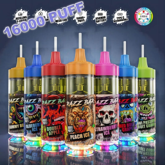 Original Razz Bar 16000 Puffs Refillable Disposable Vape E Cigarette Puff 16k β Razz Bar 16k Puff