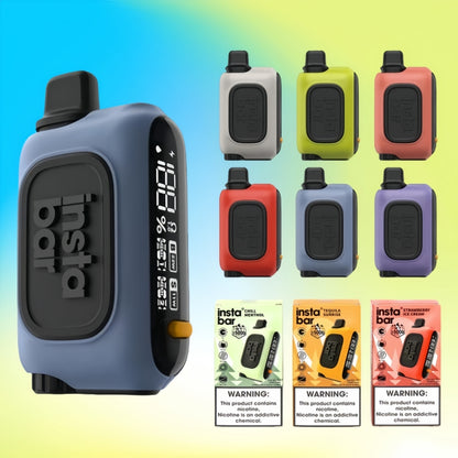 Rechargeable Insta Bar WT15000 Puffs Mesh Coil Disposable Vape 3% Nicotine-650mAh Battery, 20ml E-liquid, Multiple Nicotine 10 Flavors