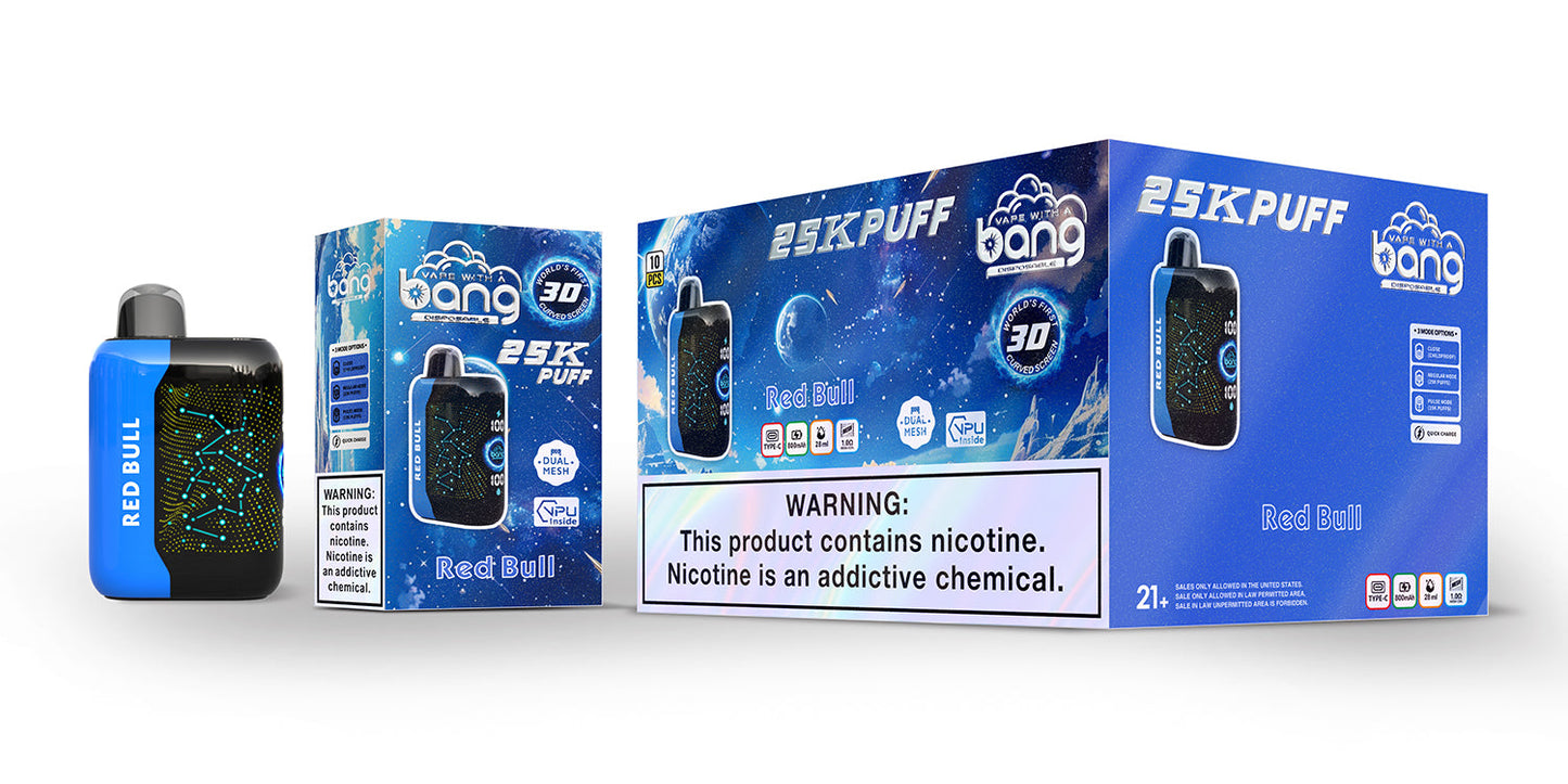 Bang Starry  25000 Puffs 25K Smart Full Screen Turn Ice Wholesale Disposable Vape Puff  Prefilled Pod