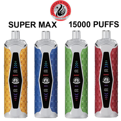 STARBUZZ SUPER MAX 15000 Puffs Disposable Vape Wholesale-850mAG battery, 20ml E-liquid, Multiple Nicotine 21 Flavors