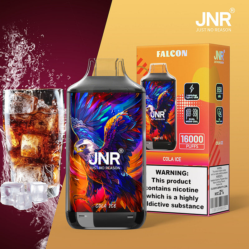 JNR FALON 16000 16K Puffs Original Edition Rechargeable Disposable Vape-850mAh Battery, 22ml E-liquid, Multiple Nicotine 27 Flavors