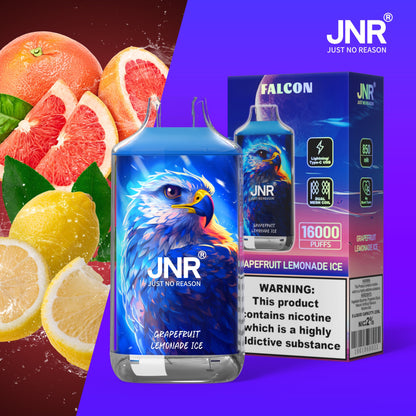 JNR FALON 16000 16K Puffs Original Edition Rechargeable Disposable Vape-850mAh Battery, 22ml E-liquid, Multiple Nicotine 27 Flavors
