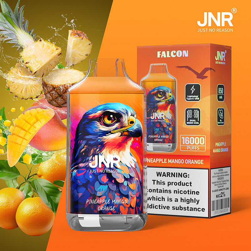 JNR FALON 16000 16K Puffs Original Edition Rechargeable Disposable Vape-850mAh Battery, 22ml E-liquid, Multiple Nicotine 27 Flavors