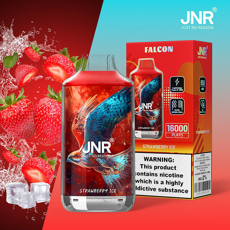 JNR FALON 16000 16K Puffs Original Edition Rechargeable Disposable Vape-850mAh Battery, 22ml E-liquid, Multiple Nicotine 27 Flavors