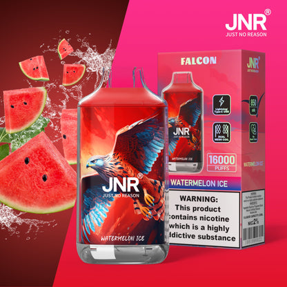 JNR FALON 16000 16K Puffs Original Edition Rechargeable Disposable Vape-850mAh Battery, 22ml E-liquid, Multiple Nicotine 27 Flavors