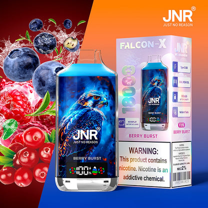 JNR FALCON X 18000 18k Puffs LED Display Hot Sale Disposable Vape-950mAh Battery, 24ml E-liquid, Multiple Nicotine 29 Flavors