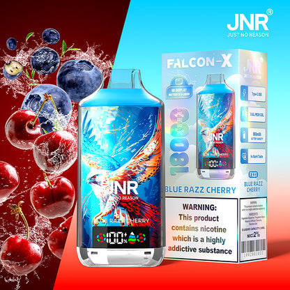 JNR FALCON X 18000 18k Puffs LED Display Hot Sale Disposable Vape-950mAh Battery, 24ml E-liquid, Multiple Nicotine 29 Flavors