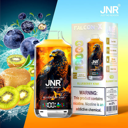 JNR FALCON X 18000 18k Puffs LED Display Hot Sale Disposable Vape-950mAh Battery, 24ml E-liquid, Multiple Nicotine 29 Flavors