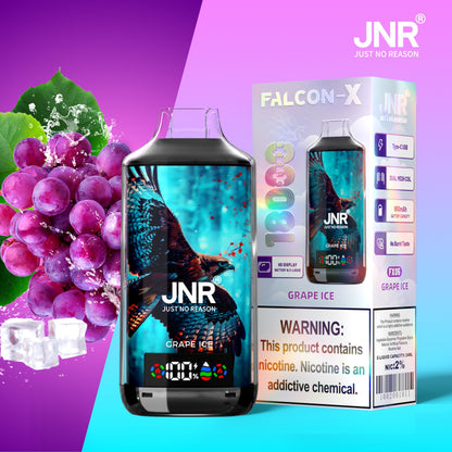 JNR FALCON X 18000 18k Puffs LED Display Hot Sale Disposable Vape-950mAh Battery, 24ml E-liquid, Multiple Nicotine 29 Flavors