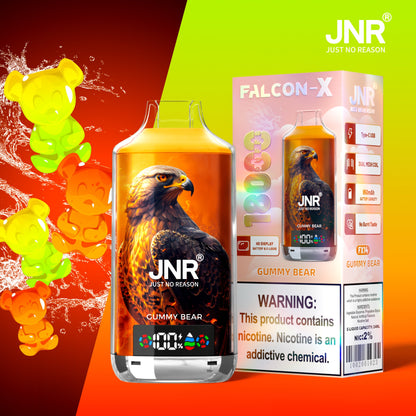 JNR FALCON X 18000 18k Puffs LED Display Hot Sale Disposable Vape-950mAh Battery, 24ml E-liquid, Multiple Nicotine 29 Flavors
