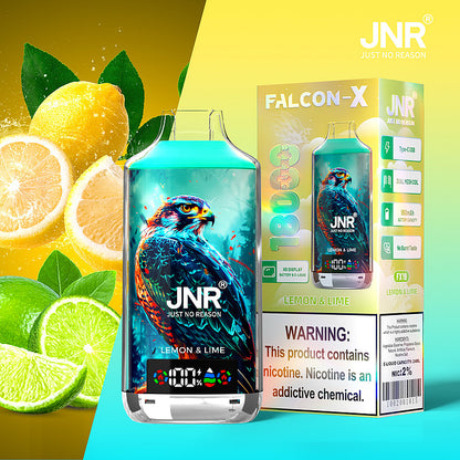 JNR FALCON X 18000 18k Puffs LED Display Hot Sale Disposable Vape-950mAh Battery, 24ml E-liquid, Multiple Nicotine 29 Flavors