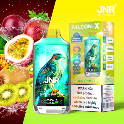 JNR FALCON X 18000 18k Puffs LED Display Hot Sale Disposable Vape-950mAh Battery, 24ml E-liquid, Multiple Nicotine 29 Flavors