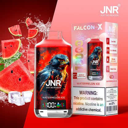 JNR FALCON X 18000 18k Puffs LED Display Hot Sale Disposable Vape-950mAh Battery, 24ml E-liquid, Multiple Nicotine 29 Flavors