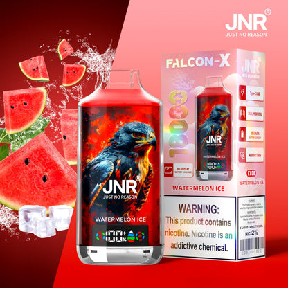 JNR FALCON X 18000 18k Puffs LED Display Hot Sale Disposable Vape-950mAh Battery, 24ml E-liquid, Multiple Nicotine 29 Flavors