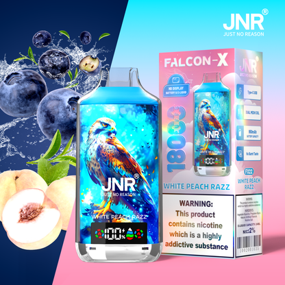 JNR FALCON X 18000 18k Puffs LED Display Hot Sale Disposable Vape-950mAh Battery, 24ml E-liquid, Multiple Nicotine 29 Flavors
