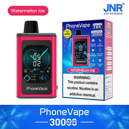 JNR Phone Vape 30000 30K Puffs Latest Smart Disposable Vape-1000mAh Battery, 19ml E-liquid, Multiple Nicotine 10 Flavors