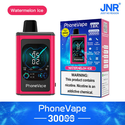 JNR Phone Vape 30000 30K Puffs Latest Smart Disposable Vape-1000mAh Battery, 19ml E-liquid, Multiple Nicotine 10 Flavors