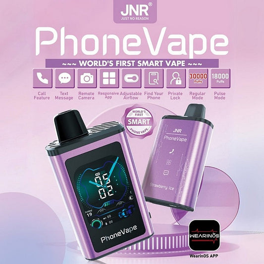 JNR Phone Vape 30000 30K Puffs Latest Smart Disposable Vape-1000mAh Battery, 19ml E-liquid, Multiple Nicotine 10 Flavors