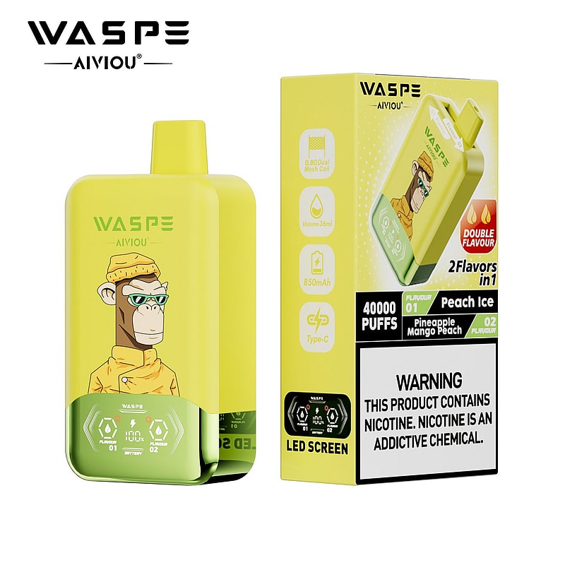 WASPE 40000 (40K Puffs) Double Taste LED Display Disposable Vape