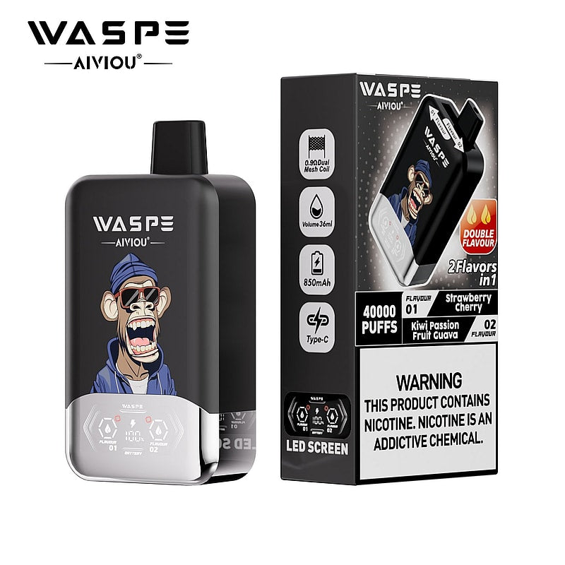 WASPE 40000 (40K Puffs) Double Taste LED Display Disposable Vape