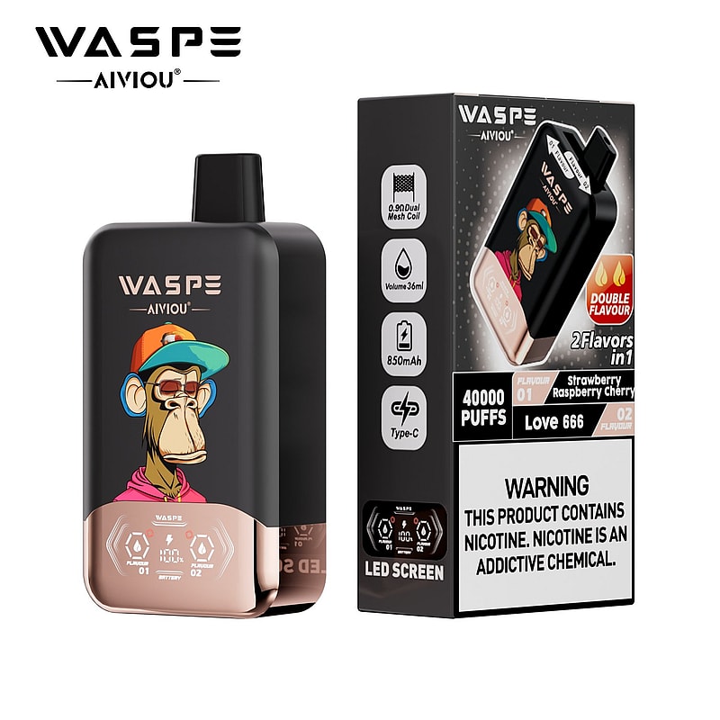 WASPE 40000 (40K Puffs) Double Taste LED Display Disposable Vape
