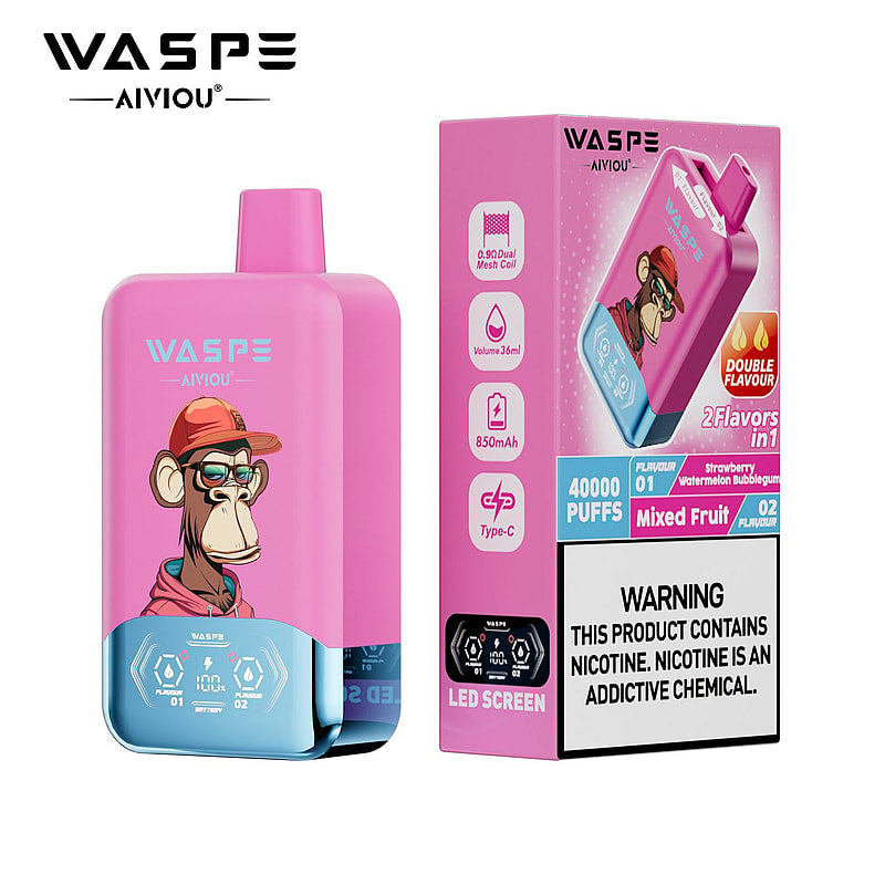 WASPE 40000 (40K Puffs) Double Taste LED Display Disposable Vape