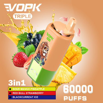 Vopk Triple 60000 60k Puffs 3 in 1 Flavors Disposable Vape with Smart Screen