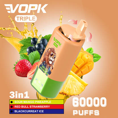 Vopk Triple 60000 60k Puffs 3 in 1 Flavors Disposable Vape with Smart Screen